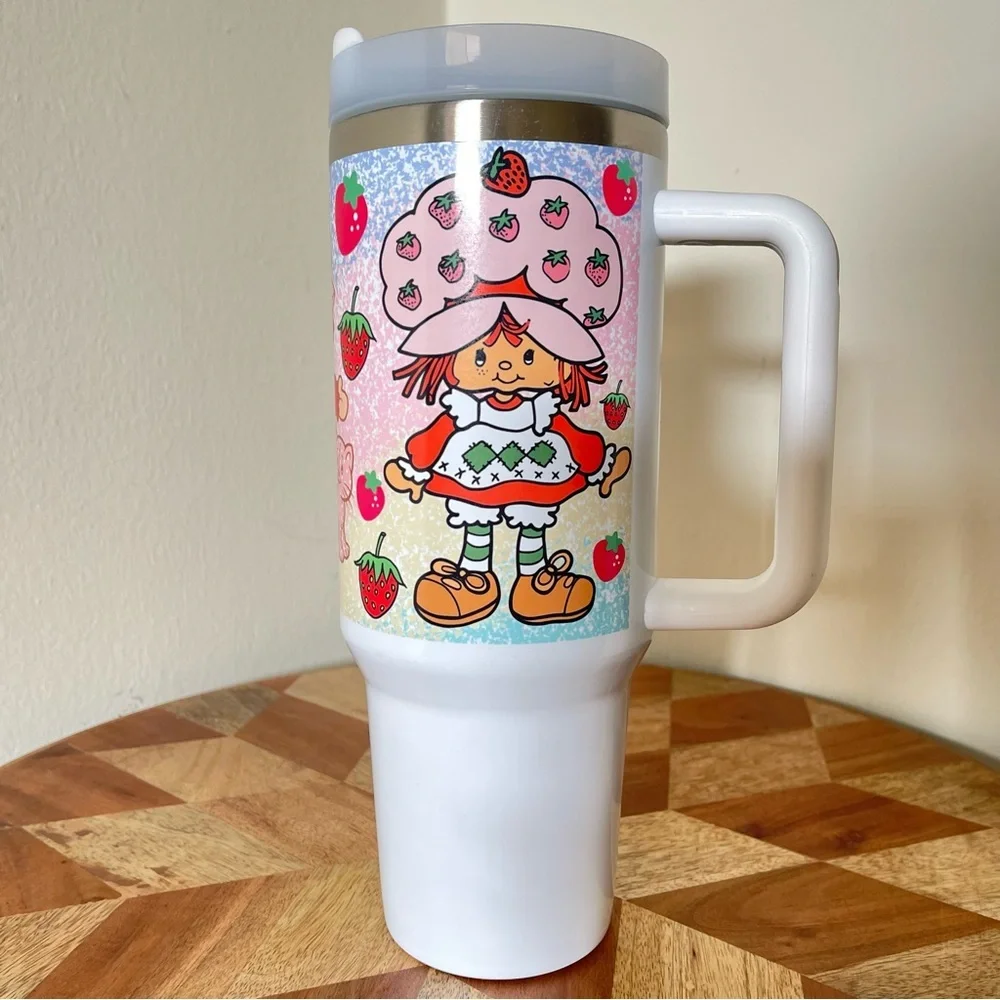 Custom Name Strawberry shortcake 40 oz Tumbler Strawberry 40oz Stainless Steel